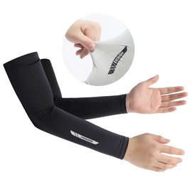 99% UV Protection High-Elastic Ice Silk Cooling Arm Sleeves Cool Arm Sleeves White-L 2ea