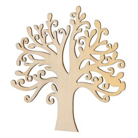 ULTNICE Wooden Decoration 10 Pieces Tree Embellishments for DIY Crafts/Decoration (Wooden Colour)