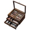 Knife Display Case, Knife Collection Display Holder with Glass Lid,