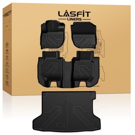 LASFIT Floor Mats & Trunk Mat for Honda HRV 2016 2017 2018 2019 2020 2021 2022 (AWD Model), All Weather TPE Custom Fit HR-V Floor Liner Accessories, 1st & 2nd Row & Cargo Mat, Black