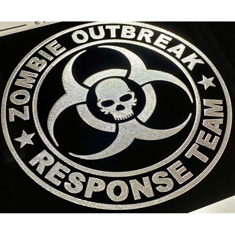 Zombie Response Team 2 Car Tag Diamond Etched on Black