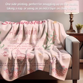 SECOGM Gifts for sister, sister gift, birthday gifts for sister, sister, cuddly blankets gifts, sister blanket 152 cm x 127 cm (pink)
