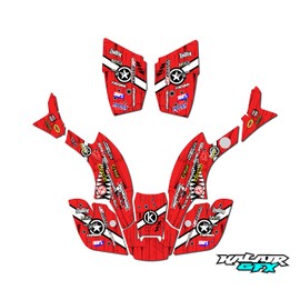 Kalair GFX Graphics Kit for Honda TRX 300 (1993-2006) Predator Series Red 16 Mil - ATV UTV Dirt bike stickers, Quad dirtbike racing decal automotive motocross accessories no-plastics