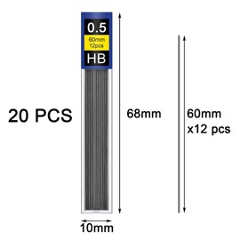 GZDAOXIA GZDAOXIA 240 Stück Bleistiftminen 0,5 mm HB,Bruchsichere Minenersatz,bruchfeste Minen,Bruchfeste HB Bleistiftminen,für Druckbleistifte Schreiben,Zeichnen,Hausaufgaben(0.5)