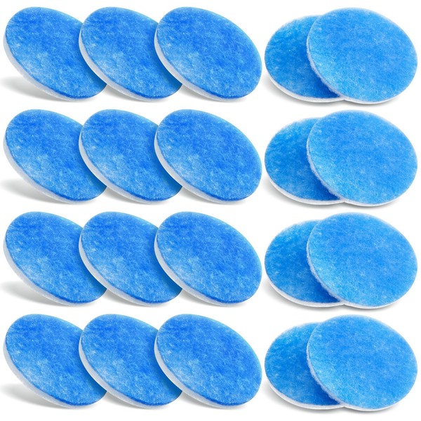 Layhit 20 Pcs RV 5.25" Round Air Filter Foam Air Duct AC Filter Replacement Vent Filters for Camper Car Conditioner Parts, Blue and White