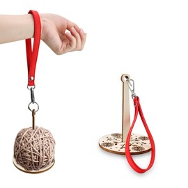 MYLERCT Portable Wooden Wrist Yarn Holder, Wool Unwinder, Wooden Yarn Ball Holder in Nordic Style, Prevents Yarn Tangling and Misalignment, Gift for Craft Lovers