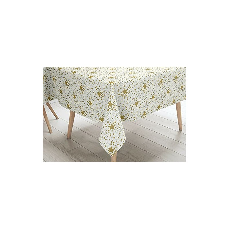 Karina Home Christmas Super Stars Gold PVC Vinyl Wipe Clean