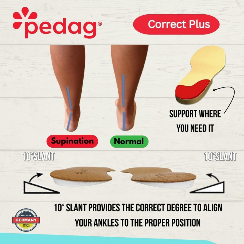 pedag Correct Plus 3/4 Length Vegetable Tanned Leather Orthotic Footbed
