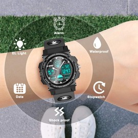 Hikidye 4-15 Year Old Boys Gifts,Sports Watches for Kids 10 11 12 13 Year Old Easter Gifts for Boys Toys for 8-13 Year Old Boys Gifts for 6-15 Year Olds Toys for Boys Gifts for Boys Age 3-15