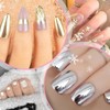 HABNI 6 Stück Chrome Nail Powder,Chrome Pulver Nägel Mit Spiegeleffekt,Laser