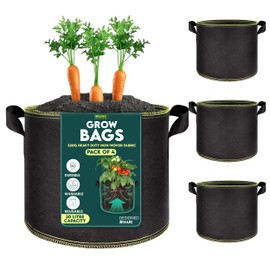 My Garden Grow Bags 30 Litre - Fabric Planter Pots with Handles – 320g Thickened Nonwoven Breathable Growing Bags for Vegetables, Herbs, Flowers, Tomatoes, Potatoes & Fruits (4, 30 Litres)