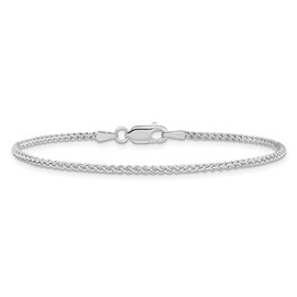 IceCarats 14K Solid White Gold 0.85mm Spida Chain Anklet Summer Beach Foot Ankle Bracelet 10 inch