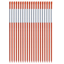 20Pcs 5/16" Driveway Marker Reflective Driveway Poles Fiberglass Snow Stakes with Reflective Tape for Easy Visibility at Night (4Ft-20Pcs-Orange)