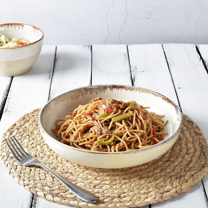 Bosmarlin Stoneware Large Pasta Bowls, 40 Oz, Set of 4,