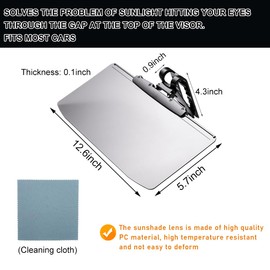 Ohleats - Visera solar para coche, 12.6 x 5.7 pulgadas, antideslumbrante, polarizada con lente de PC, extensión de visera ajustable, filtrado de rayos UV para conducción segura, accesorios de coche (1