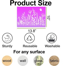 Large Flower Stencil 14inch Flower Stencils for Painting Floral Stencils Reusable Sunflower Hibiscus Stencil Drawing Templates for Wood Garden Fence Furniture Fabrics DIY Decor
