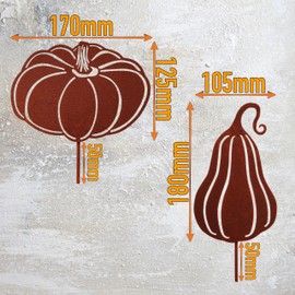 Deko Kind - Rusty Pumpkin Set of 2 - Premium Patina Quality - Weather Resistant - Rust Garden Stake - Metal Pumpkin - Wall Decoration - Rust Decoration - Pumpkin Decoration - Pumpkin for Inserting