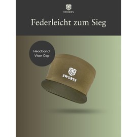 SWORTS Bandana Running Cap I Ultralight Running Cap with Fast-Dry Headband (Unisex Visor Sport), Khaki / Green