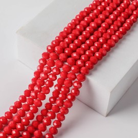 FZH 6mm PorcelainRed Rondelle for Jewelry Making 850pcs Faceted Briolette Shape Crystal Spacer Beads Assortments Supplies Accessories for Bracelet Necklace for Wholesale