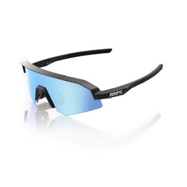 100% Slendale XS Sunglasses - Matte Black; HiPER Blue Multilayer Mirror
