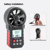 Digital Anemometer, Handheld Wind Speed Meter with Temperature Sensor, Wind