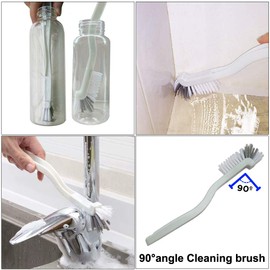 Window or Sliding Door Track Cleaning Brush, Tile Lines Brush,Window Blind Duster, 2-in-1 Windowsill Sweeper, Hand-held Groove Gap, 5 Pieces