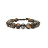 Ochrana Pulsera Ajustable de Ojo de Tigre Mate con hematita