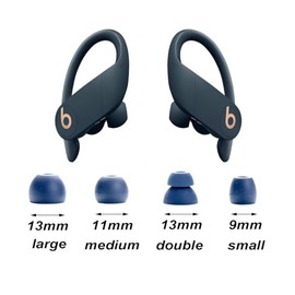 Almohadillas de repuesto para auriculares estéreo inalámbricos Beats Powerbeats Pro – pequeño, mediano, grande y doble brida (azul marino)