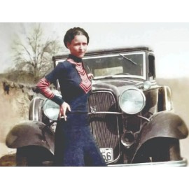 BONNIE AND CLYDE PHOTO FBI GANG ORIGINAL 1932 FORD CAR POSTER 8.5X11  REPRINT