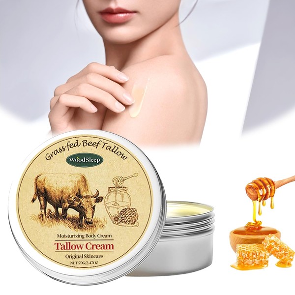 Organic Beef Tallow Honey Balm, 70 g Sebum Cream for