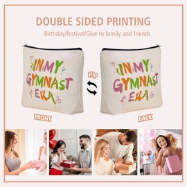 Girlly Gymnast Gifts Makeup Bag: Perfect Cosmetic Bags IN MY GYMNAST ERA Fans Travel Gymnastics Girl For Daughters, Nieces, Girlfriends, Female Coworkers.Ideal Gift for Travel, Weekend Party