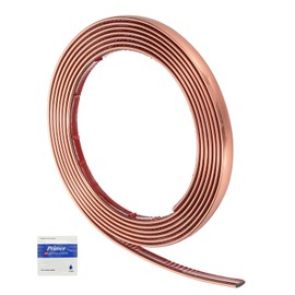 HARFINGTON Peel and Stick Molding Trim 10ft x 0.4" Flexible Wall Trim Self Adhesive PVC Wall Corner Gap Sealing Trim for Wall Ceiling Floor Cabinet Tile Edge Mirror Frame, Rose Gold