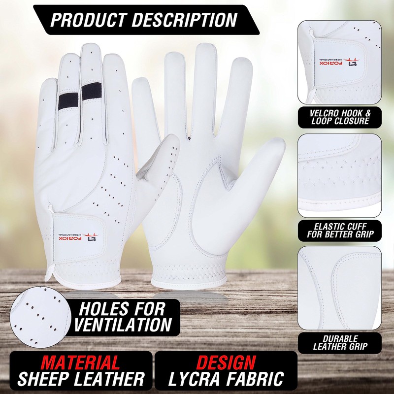 Foriox International All Weather Golf Gloves for Men Right &