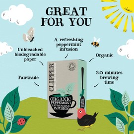 Clipper Organic Peppermint Tea Bags | 120 Infusion Mint Teabag Sachets (6x Boxes of 20) | Bulk Buy, Home & Catering | Caffeine-Free Herbal Tea Bags | Natural, Unbleached, Plant-Based & Biodegradable