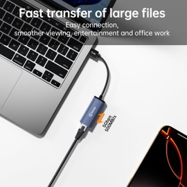 Biaze USB 3.0 to RJ45 Gigabit Ethernet Adapter, Plug & Play LAN Network Converter for Laptop Switch Windows Mac, Portable USB NIC Adapter with 1000Mbps Speed, No Driver RequiredUSB