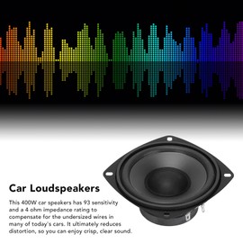 400 Watt Car Subwoofer, 4 Inch Car Speakers, Midrange External Magnetic Type Coaxial Car Loudspeakers for Car Stereo Speaker System Truck Black
