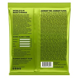Ernie Ball Cuerdas de guitarra bajo de níquel Slinky regular a escala corta, calibre 45-105 (P02852)