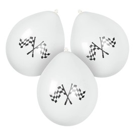 Boland 44782 Chequered Flag Car Racing Pack 6 Latex Party Balloons 25cm
