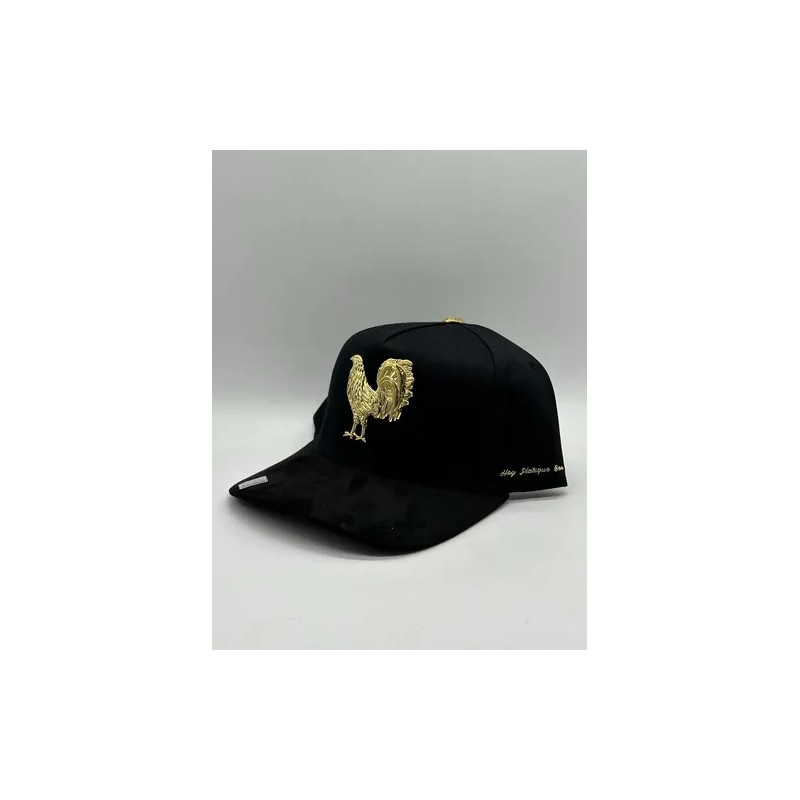 Gorra Big Boss Gallo Negro/dorado Gamuza 100% Original