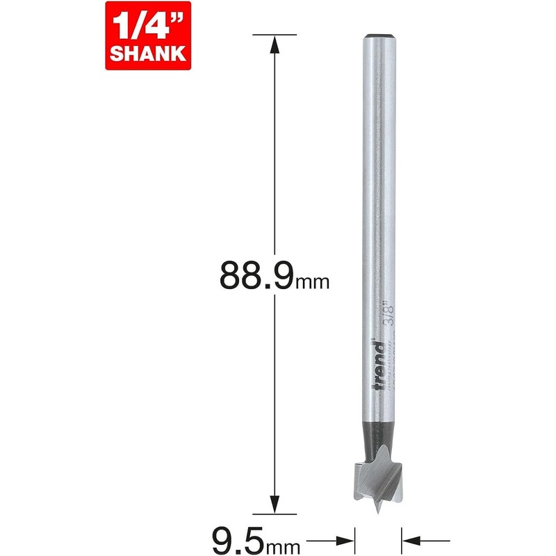 Trend Saw Tooth Forstner Bit, 3/8 Inch Diameter, Excellent Chip