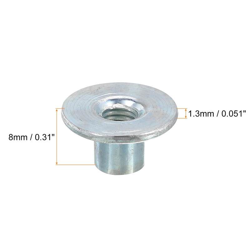 sourcing map M5 T-Nuts, 12pcs Carbon Steel Tee Nut Round