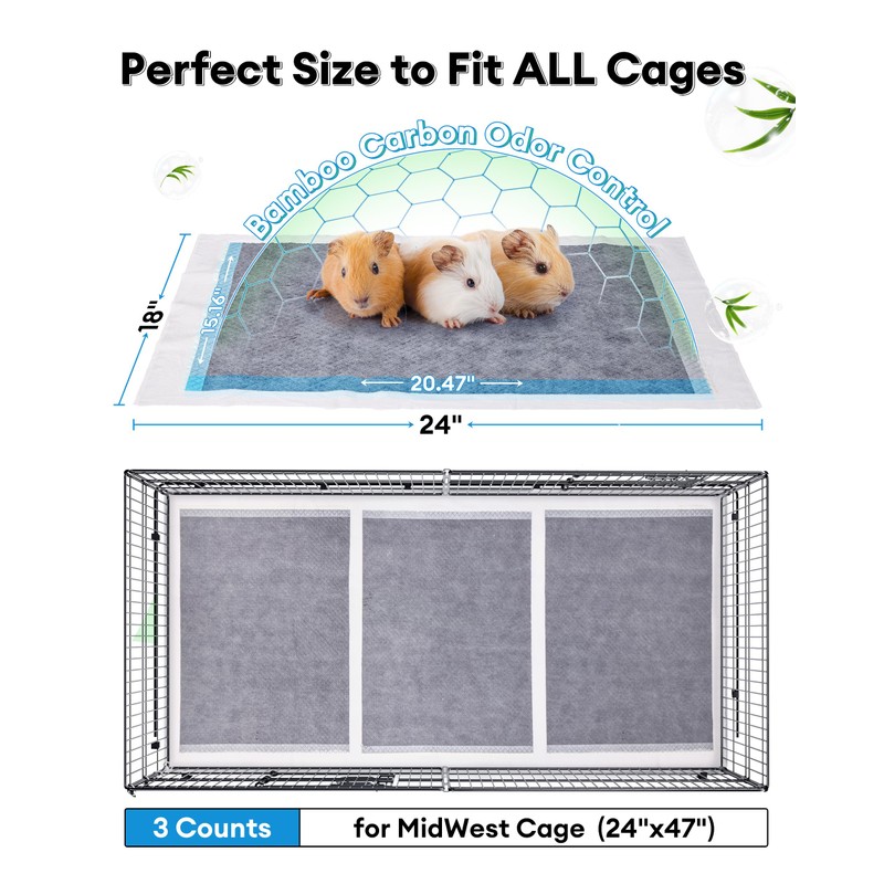 BUCATSTATE Disposable Guinea Pig Cage Liners 30 Count, Super Absorbent