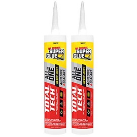 Super Glue - Total Tech - All-in-One Adhesive & Sealant - 9.8 oz. Cartridges - White (2 Count)