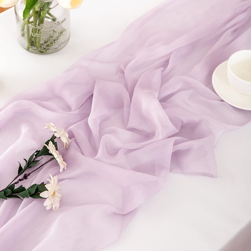 Chuqing Chiffon Table Runner, Purple, 70 cm x 3 m,