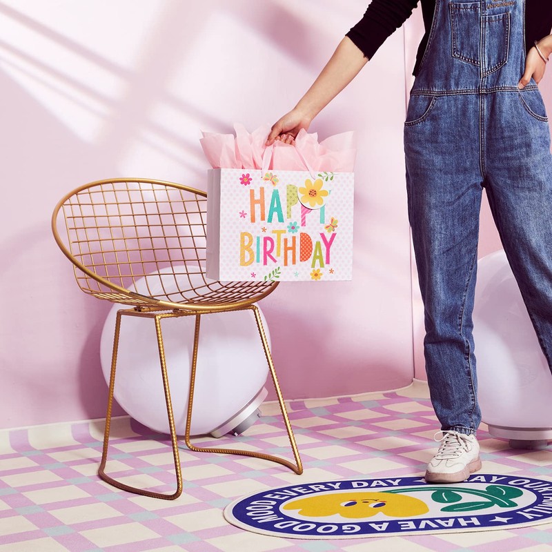 Bobobag 13" Pink Gift Bag with Tissue Paper for happy