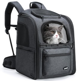 Pecute Cat Carrier Backpack, 30% Labor Saving System Pet Backpack for Cat and Dog, Puppies, Ergonomic Design Suspended Anti-Gravity Pet Carrier, Cat Dog Carrier Bag for Travel Hiking Vet Outdoor