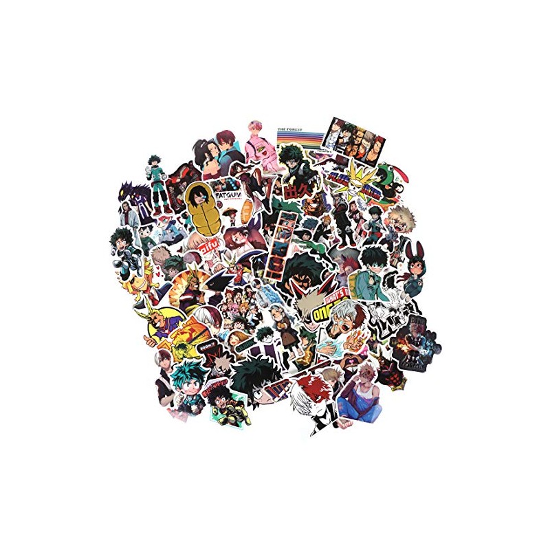 CoolChange High Quality Anime Academia Vinyl Stickers, 73 Pack