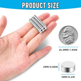 50 Pack Small Magnets, Fridge Magnets, Whiteboard Magnets, Mini Magnets for Fridge, Flat Magnets for Whiteboards, Tiny Magnets for Crafts, Home, Office, Pictures, DIY - 8 mm x 2 mm