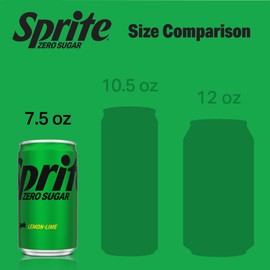 Sprite Zero Sugar Lemon Lime Diet Soda Pop Soft Drinks, 7.5 fl oz, 10 Pack