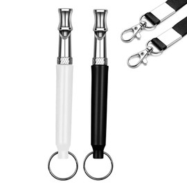 Dog Whistle 2 Pack, Dog Training Whistle with Lanyard, Adjustable Ultrasonic Silent Dog Recall Whistles, Professional Dog Whistle to Stop Barking Neighbors Dog